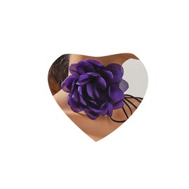 Atentuyi Boho Purple Rose Choker Chain Floral Choker Big Flower Choker Wedding Bridal Bridesmaids Hand Flower Long Wrap Black Velvet Necklace Bow Choker Jewelry for Women Teen Girls