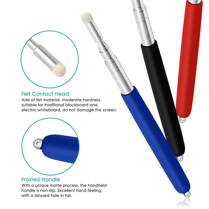 Alcoon 3 Pack Telescopic Teachers Pointer Retractable Handheld Presenter Extendable