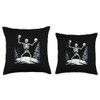 Funny Snowball Fights Skeleton in Winter Season Start Throw Pillow,