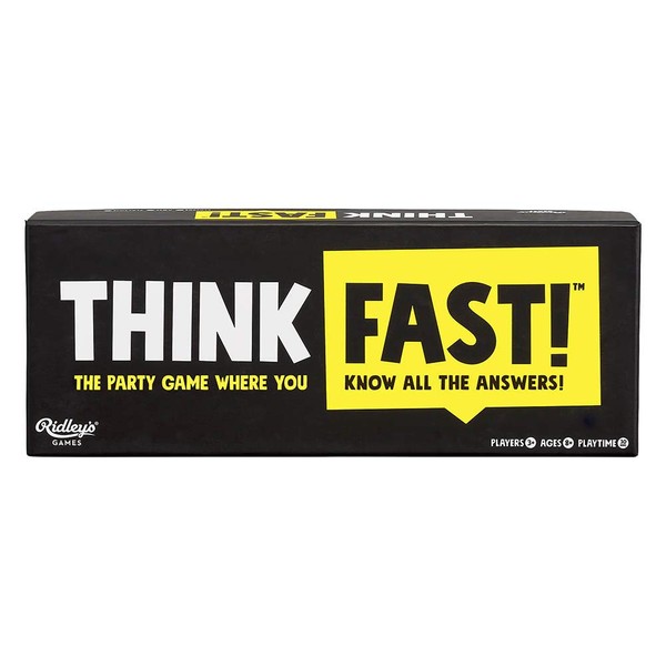 Ridley's Ridley’s Think Fast! Group Party Game – Fast-Paced, Easy to Play Party Games – Fun for All Ages – Random Trivia Game for Adults and Kids