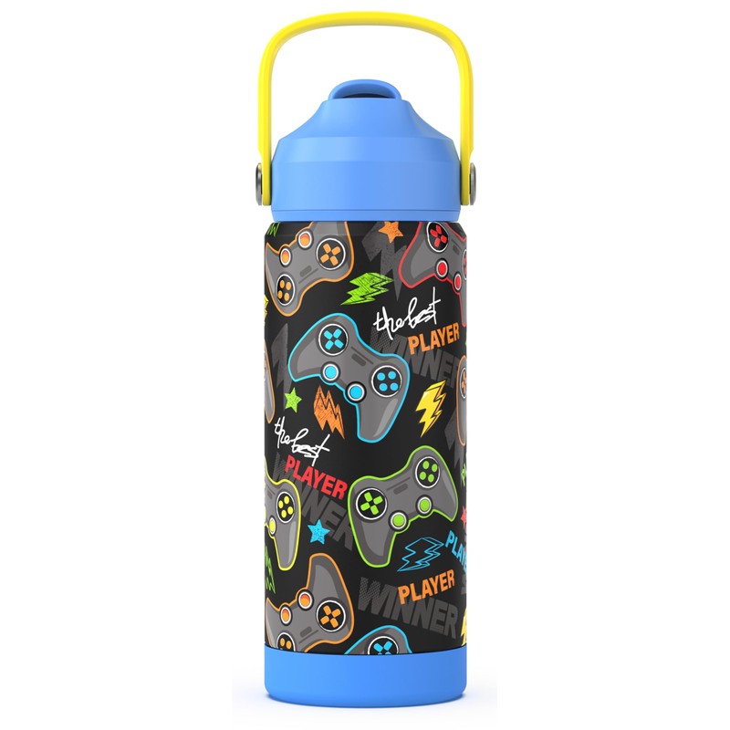 Kids Insulated Water Bottle with Straw,18oz Kids Cups with Stainless