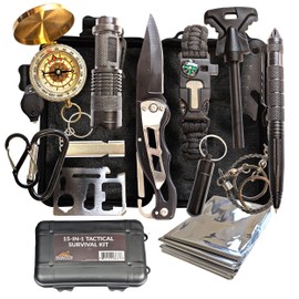 Sirius Survival 15 in 1 Hiking Kit – Tactical Survival Kit for Hiking, Camping, Climbing Adventures – Emergency Tools & Kit for Survival Situations