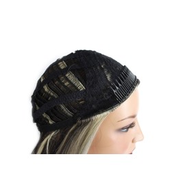 Ladies 3/4 Half Wig - Platinum Blonde - Straight - 22in / 56cm - 250g - Heat Resistant Synthetic Fibre - Clip in Hair Piece - Looks and Feels Like Real Hair