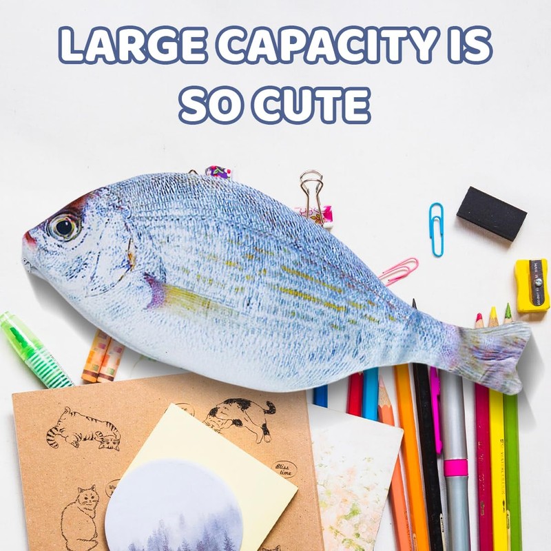 SIVZUMO 1 x Fish Shaped Pencil Case Novelty Fish Pencil