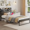 Elephance Twin Bed Frames with Charging Station and Storage Headboard,