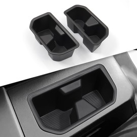 smabee 2PCS Rear Cup Holder Insert for Toyota Sequoia 2024 2025 2026 Accessories TPE Drink Organizer Holder for Sequoia Interior Black