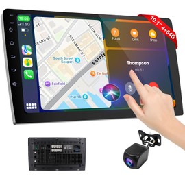 Wireless Double Din Car Stereo with Apple CarPlay/Android Auto,Carplay Screen for Car,Voice Control with Backup Camera,Bluetooth,Navigation, Mirror Link (10.1 Inch)