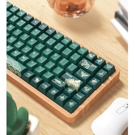 daixiahu Cute Ghost Theme keycaps 158 Key PBT keycaps Cherry Custom keycap Set is Suitable for 61/87/104/108 Cherry MX Switch and Other Mechanical Keyboards (Ghost)