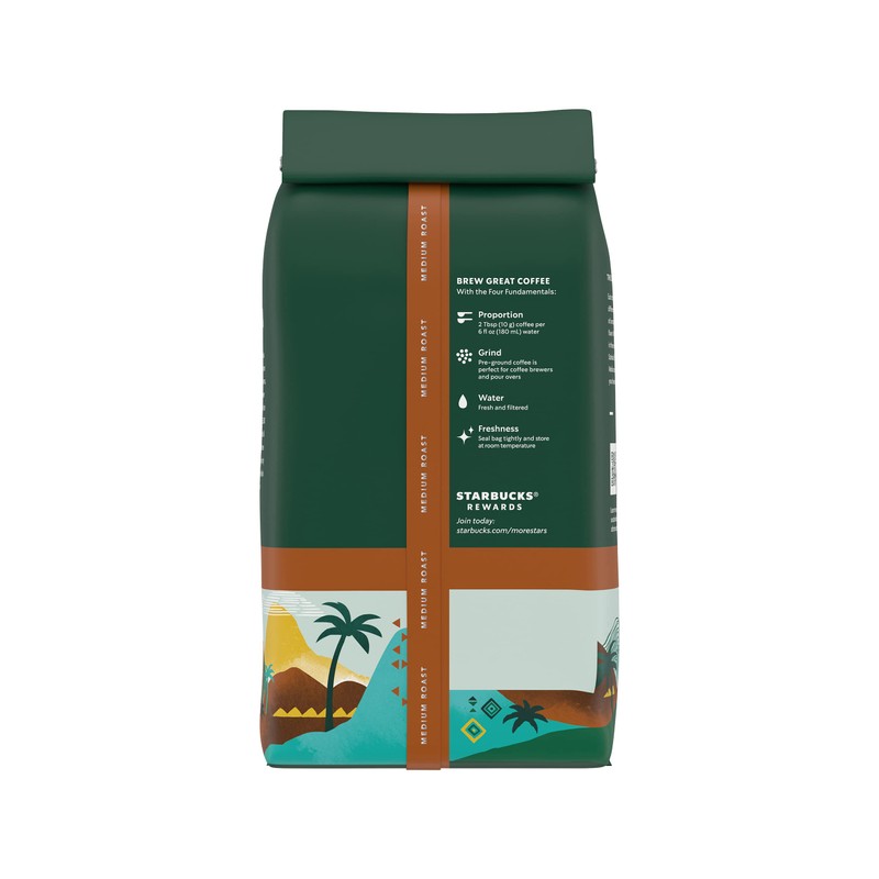 Starbucks Ground Coffee, Medium Roast Hot or Iced Coffee, Single-Origin