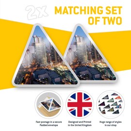 2 x Triangle Stickers 10 cm - Makati Skyline Philippines Landscape Fun Decals for Laptops,Tablets,Luggage,Scrap Booking,Fridges #21829