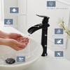 BWE Vessel Sink Faucet Waterfall Matte Black Bathroom Faucets Single