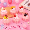 Luckforest Artificial Cupcake, 6 Pcs Pink Mixed Fake Simulation Realistic