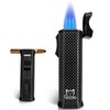 BestCatgift Carbon Fibre Texture Triple Jet Flame Torch Cigar Lighter