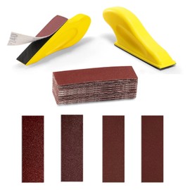 Premium Micro Detail Sander Paper Kit,3.5” x 1” Mini Hand Sanding Block for Finishing Tight Narrow Spaces Polishing Projects, Wet Dry Sandpaper Grit Sandpaper 60 120 240 400 Grit