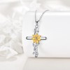 SHEAISRS Cross Necklace for Women Mustard Seed Necklace 925 Sterling