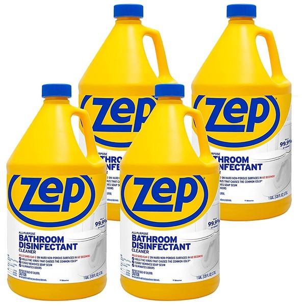 Zep All Purpose Surface Disinfectant - 1 Gallon (Case of 4) ZUAPBD128 - Virucidal, Fungicidal, Mildewstat, Kills 99.9 Percent of Germs in 60 Seconds