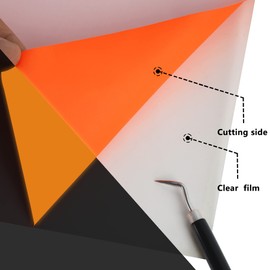 HTVVETUR Rollo de vinilo de transferencia de calor HTV que brilla en la oscuridad, 12 pulgadas por 5 pies, planchar para playera de vinilo elástico HTV (oscuro en naranja brillante, 5 pies)