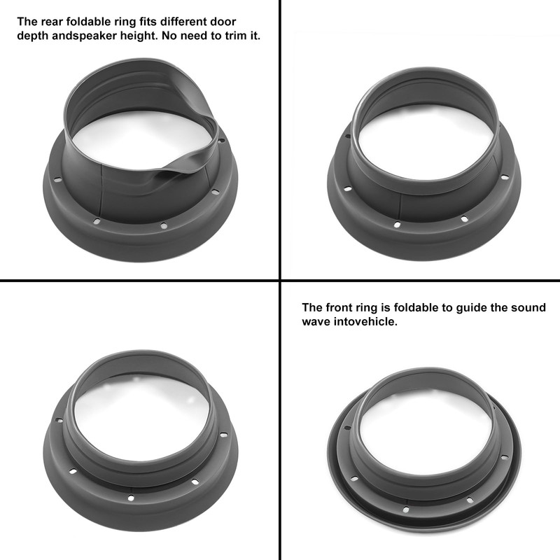 RECOIL SPB65K 4 Pack Foldable Silicone 6.5” Car Speaker Baffle