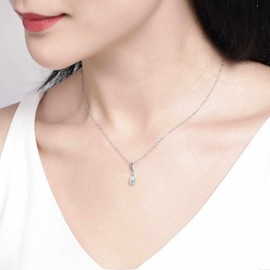 Cubic Zirconium and 6-7mm Freshwater Cultured Pearl Swirl Pendant