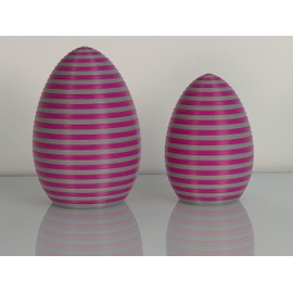 AcubycArt Large Decorative Easter Eggs (Set of 2) (Pink/Grey)