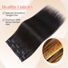 Elailite Clip in Hair Extensions Real Human Hair 3PCS Lace