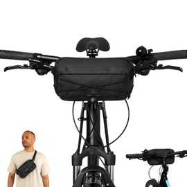 Johnny Urban Arlo Handlebar Bag Waterproof Black – 2 in 1 Bicycle Bag & Bum Bag – Bike Packing Bag for Front Handlebar – Waterproof