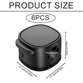 Azlanway Kabelhalter Schreibtisch, 6 Stück Kabelorganizer Kabelclips mit Starkem Kleber, Magnetische Kabelmanagement für USB, HDMI, Ladekabel für Büro, Zuhause, Auto​