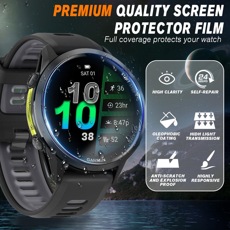 8 Packs Compatible for Garmin Forerunner 970 Screen Protector,Advanced Soft