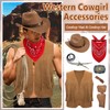 7 Piece Cowboy Fancy Dress Accessory Set for Men, Western
