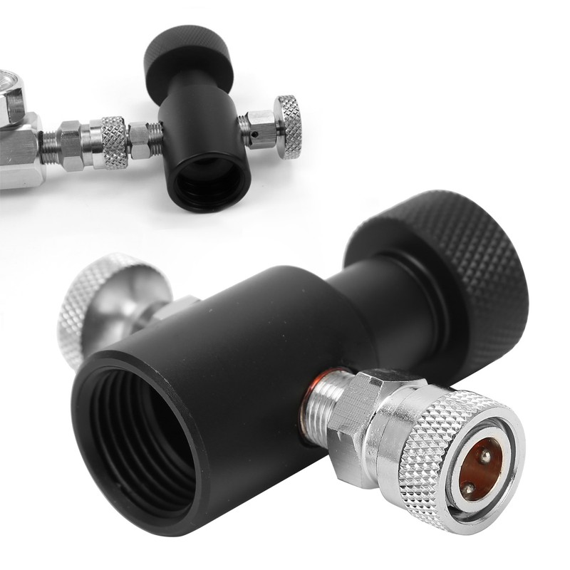 G1/2-14 CO2 Refill Adapter Connector Black Soda ASA Release Valve