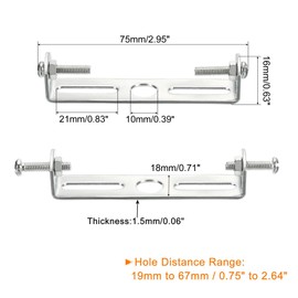 sourcing map Pack of 2 Ceiling Light Panels 75 x 18 x 16 mm Lighting Bracket for Chandeliers in the Home Office