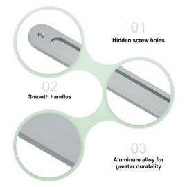 M METERXITY 4-Pack Recessed Finger Pulls, 7 Inch Aluminum Alloy Sliding Closet Door Handles for Barn Door, Rectangular Flush Pulls Handles [Gentleman Gray]