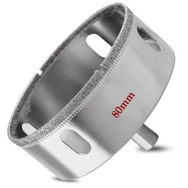 Luomorgo 80mm/3.15 inch Diamond Hole Saw, 1.1 inch Cutting depth Diamond Diamond Drill Bits for Glass Ceramic Marble Porcelain Tile Granite Quartz Gemstone