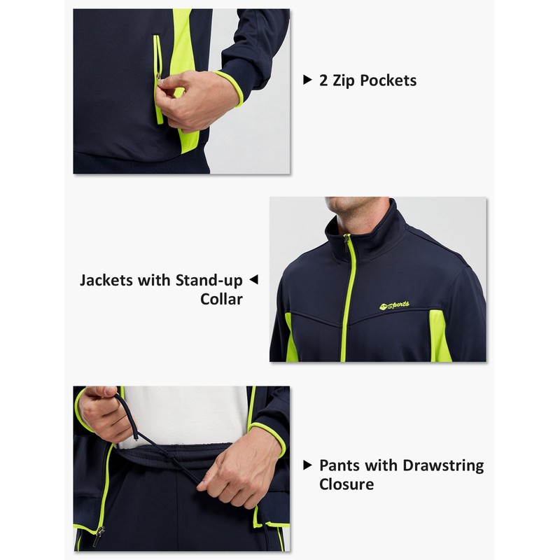 TBMPOY - Chándal para hombre con 2 piezas, estilo casual,