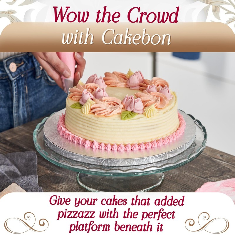 Cakebon Cake Boards Square - Sturdy 1/2 Inch Thick Drums
