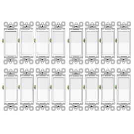 3 Way Light Switch,NineLeaf 16PK 15A 120-277V On Off Wall Switches,Single Pole 3 Way Light Switch,Self-Grounding, UL Certified,Residential and Commercial Grade,White