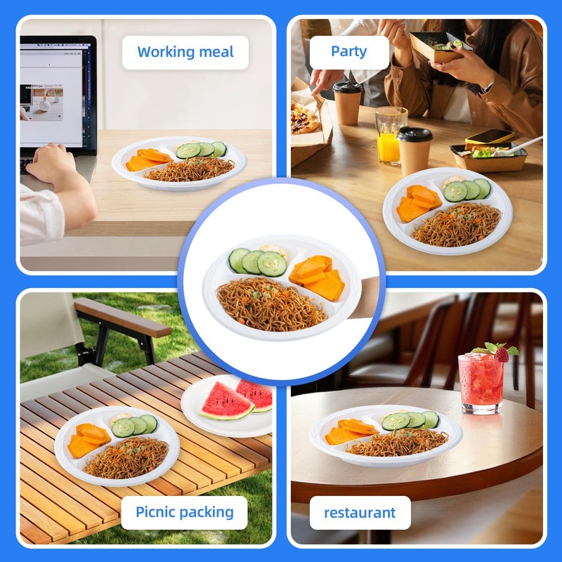 YANGRUI Party Plates Mineral Filled PP 10" 150 Pack -