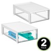 mDesign Plastic Stackable Office Storage Organizer Bin Containers with Front