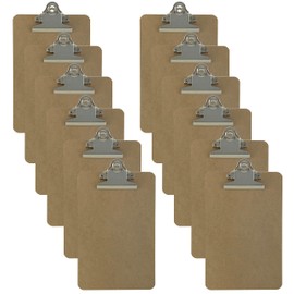 Trade Quest Memo Size 6'' x 9'' Clipboards Standard Clip Hardboard (Pack of 12) (Pen Not Included - for Scale Only)