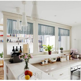 Cafe Curtain, Lace, Small Window 35.4 x 23.6 x 15.7 inches (90 x 60 x 40 cm), Cafe Curtain, Stylish, Decorative, Kitchen, Toilet, Blindfold, Storage Shelf, Curtain, Cafe, Room Divider, Window Curtain,