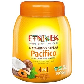 ETNIKER PACIFICO Hair Treatment for Afro, Curly & Wavy Hair | 4-in-1 Deep Conditioner, Styling Cream, UV Protection & Repair Mask | with Peach Palm, Borojo, Coconut Oil & Vegetable Keratin | 33 oz