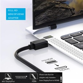 elytronic Mini DisplayPort to HDMI Adapter, Thunderbolt 2.0 4K 30Hz Mini DP to HDMI Adapter Cable Compatible with Monitor, Projector (Black) (1)