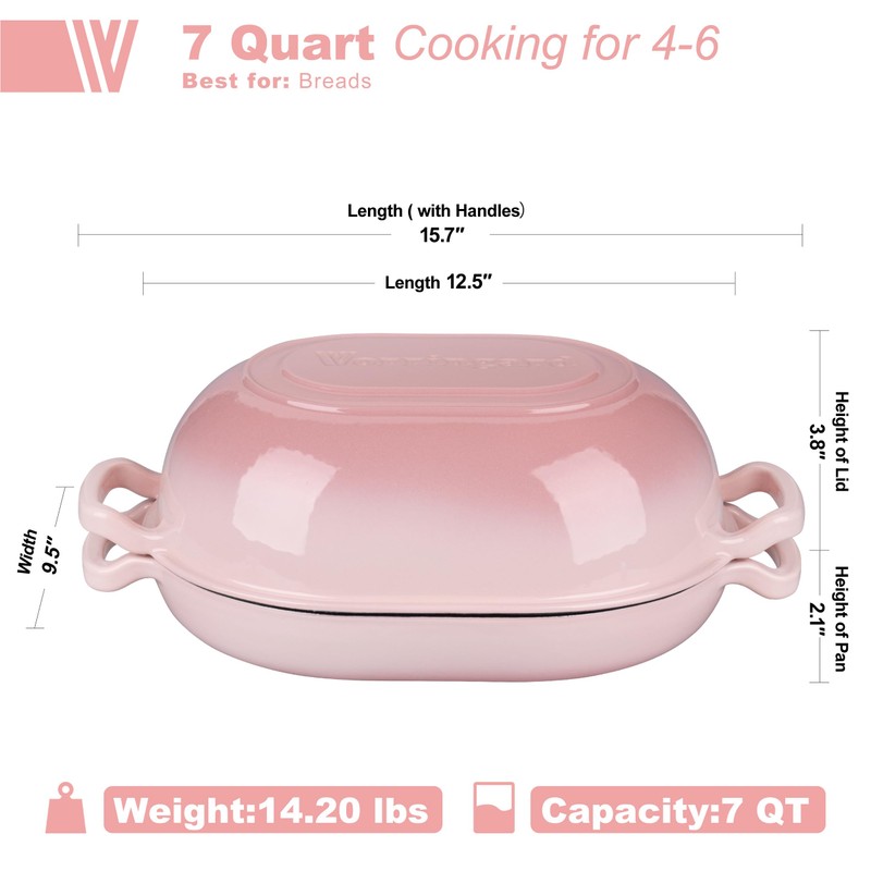VORRINGARD Enameled Cast Iron Sourdough Bread Oven, Dutch Oven, Loaf