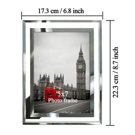 Giftgarden 5x7 Picture Frames Modern 5 by 7 Inch Glass Picture Frame Friends Gifts for 5x7 Photos Display, Pack of 2