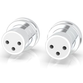 Monosaudio XLR End Caps, Pack of 2, Noise Reducer PTFE (Teflon) Insulation, Noise Stopper, XLR Plug, Dust Protection Caps, XLR Sockets Protective Caps (Female, Rhodium-Plated)