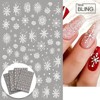 Christmas White Snowflake Nail Sticker F896 / 크리스마스 화이트 눈꽃 네일스티커 F896