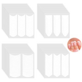BOHUIZ French Manicure Nail Stickers, 48 Sheets 1824 Pcs Self-Adhesive French Manicure Nail Sticker Tips White Half Moon Shaped Nails Guides Strips Decals for Women Decoration DIY Stencil Tools
