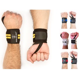 Bear Fit Weight Lifting Wrist Supports One Size (sold in pairs) Yellow