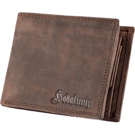 Hodalump Genuine Leather Men's Wallet in Gift Box with RFID Protection (6 Variants) Leather, brown
