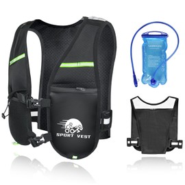 Men's Running Vest – Test Angel Certified Lightweight & Breathable Running Vest Women with 1.5 Hydration Bladder, Running Backpack Men with Multiple Pockets and Adjustable Strap for Racing